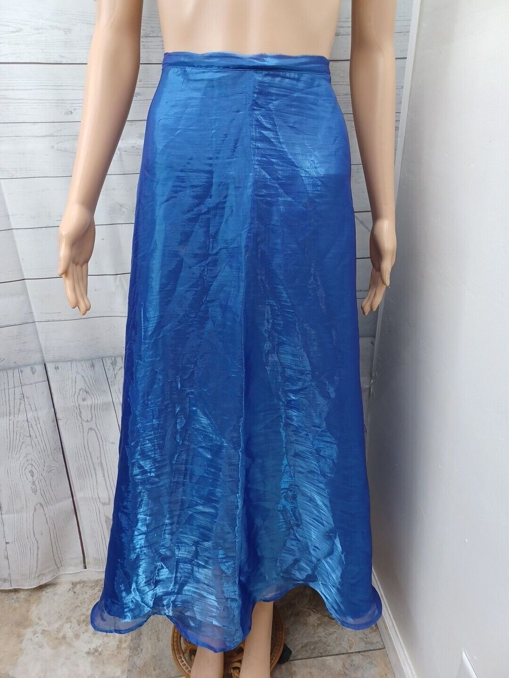 Vtg Organza Maxi Skirt Iridescent Blue Purple USA Made 3XL